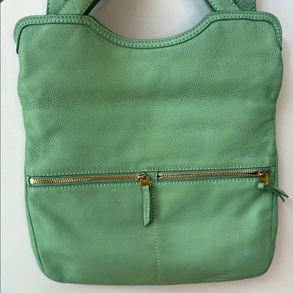 Fossil Green Leather Fold-over Shoulder Bag - Picture 5 of 11